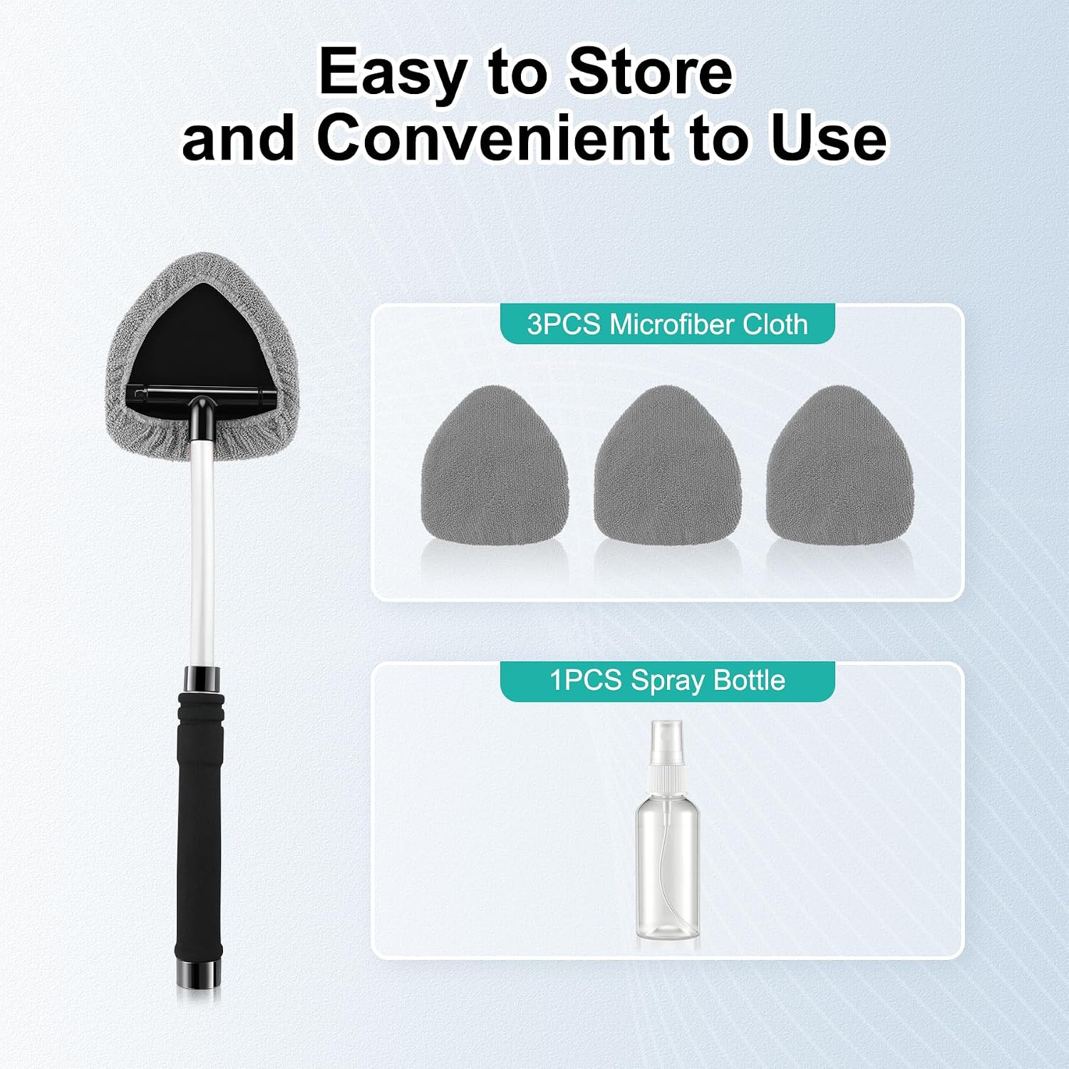 Windshield Cleaner Tool, Car Interior and Exterior Window Cleaning Kit with Exte