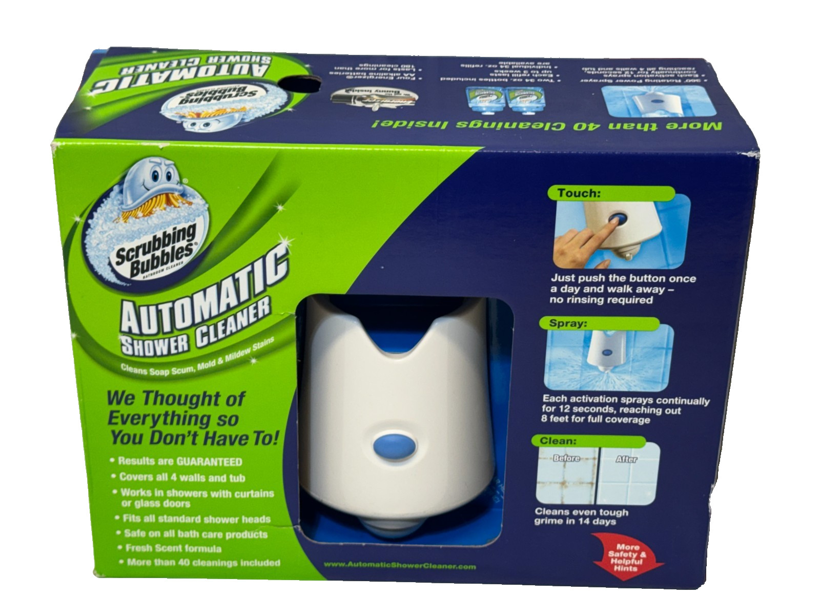 Scrubbing Bubbles Automatic Shower Cleaner Starter Kit 2005 Sprayer & 2 Refills