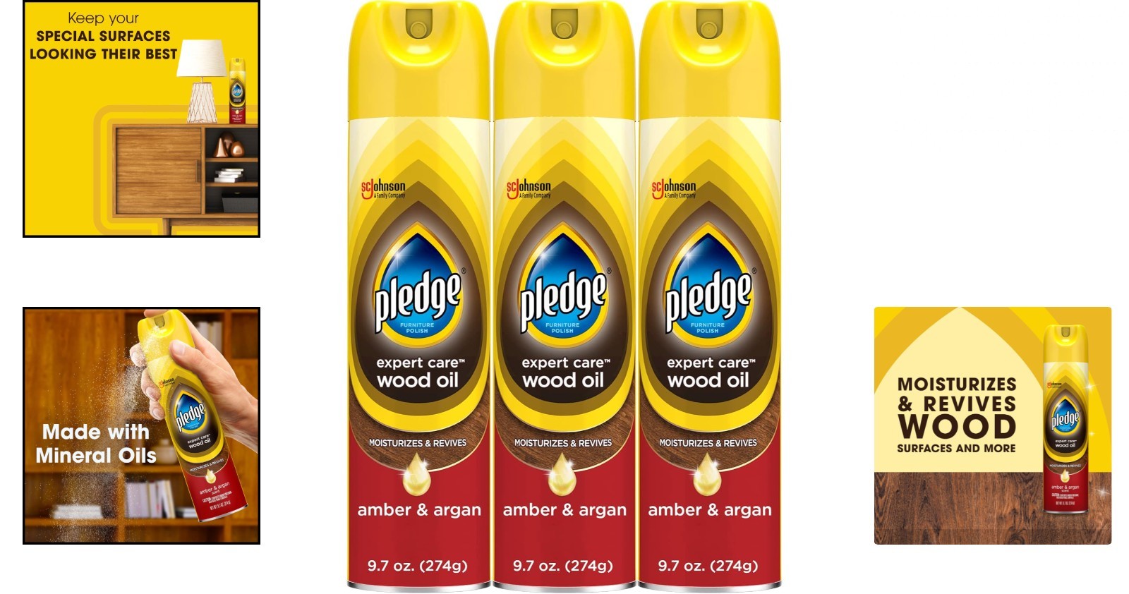 3 Pack Moisturizing Wood Oil Furniture Reviving Spray 9.7oz