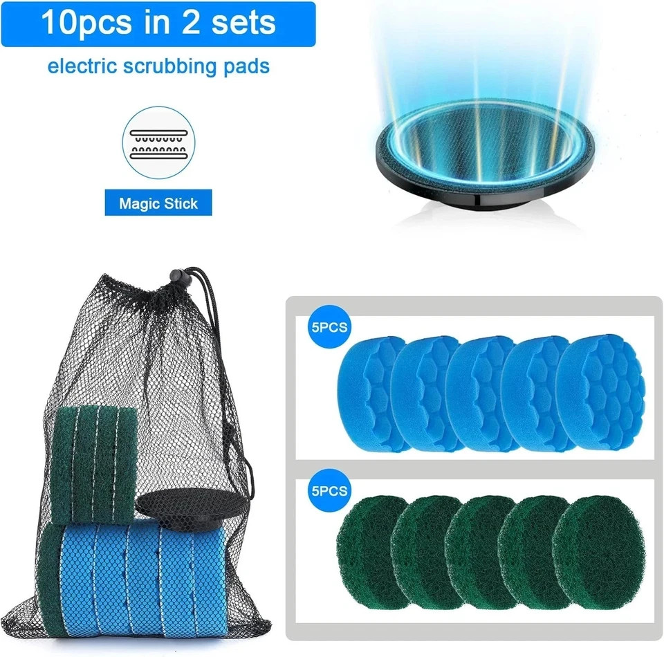 Electric Spin Scrubber Replacement Brush Heads Set, 10 Piece Replacement Brush C