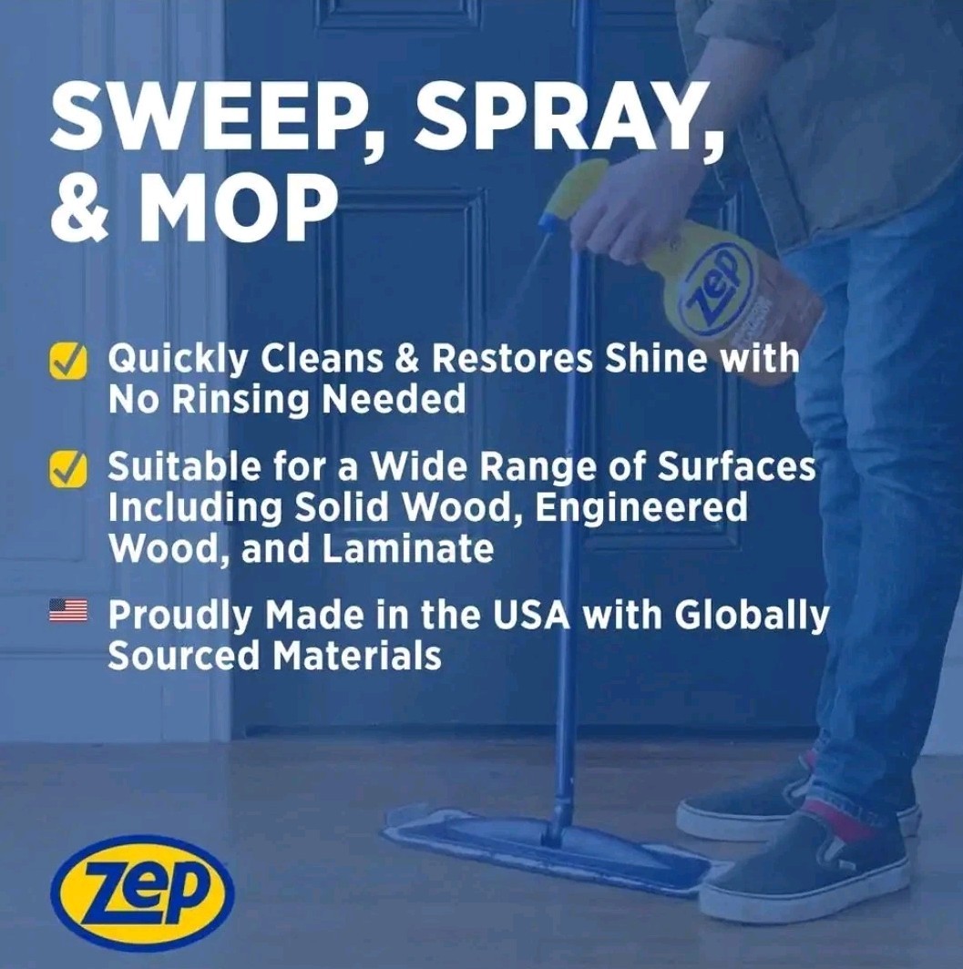 Zep Commercial Wood Floor Cleaner Spray 32oz for Hardwood and Laminate Floors