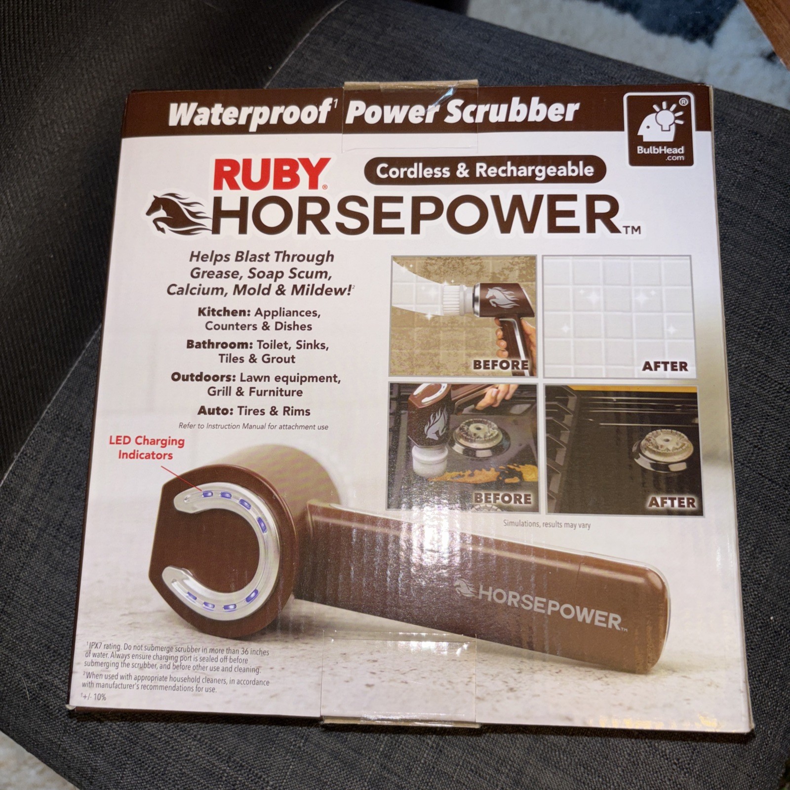 Ruby Horsepower Cordless & Rechargeable Waterproof Power Scrubber, new in box