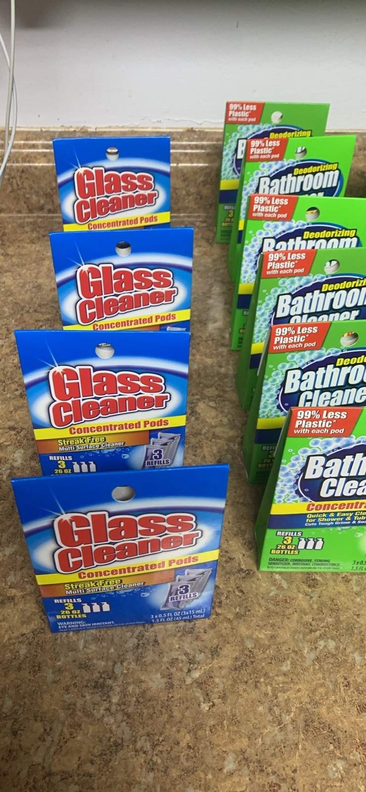 Bathroom Glass Cleaner & Deodorizing Concentrated Pods Refills 3-Pack 1.5 fl oz