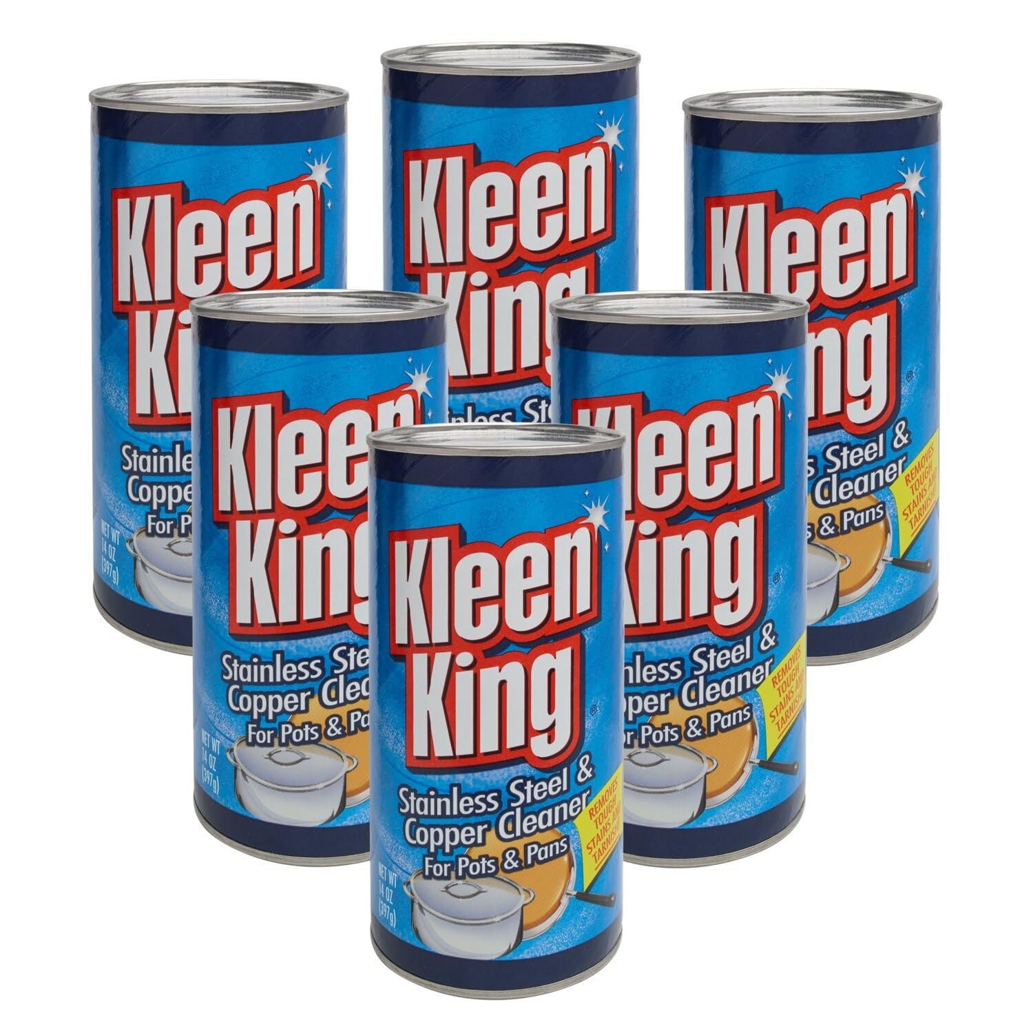 Stainless Steel and Copper Cookware Cleaner – 14 oz, 6 Pack, Removes Stains