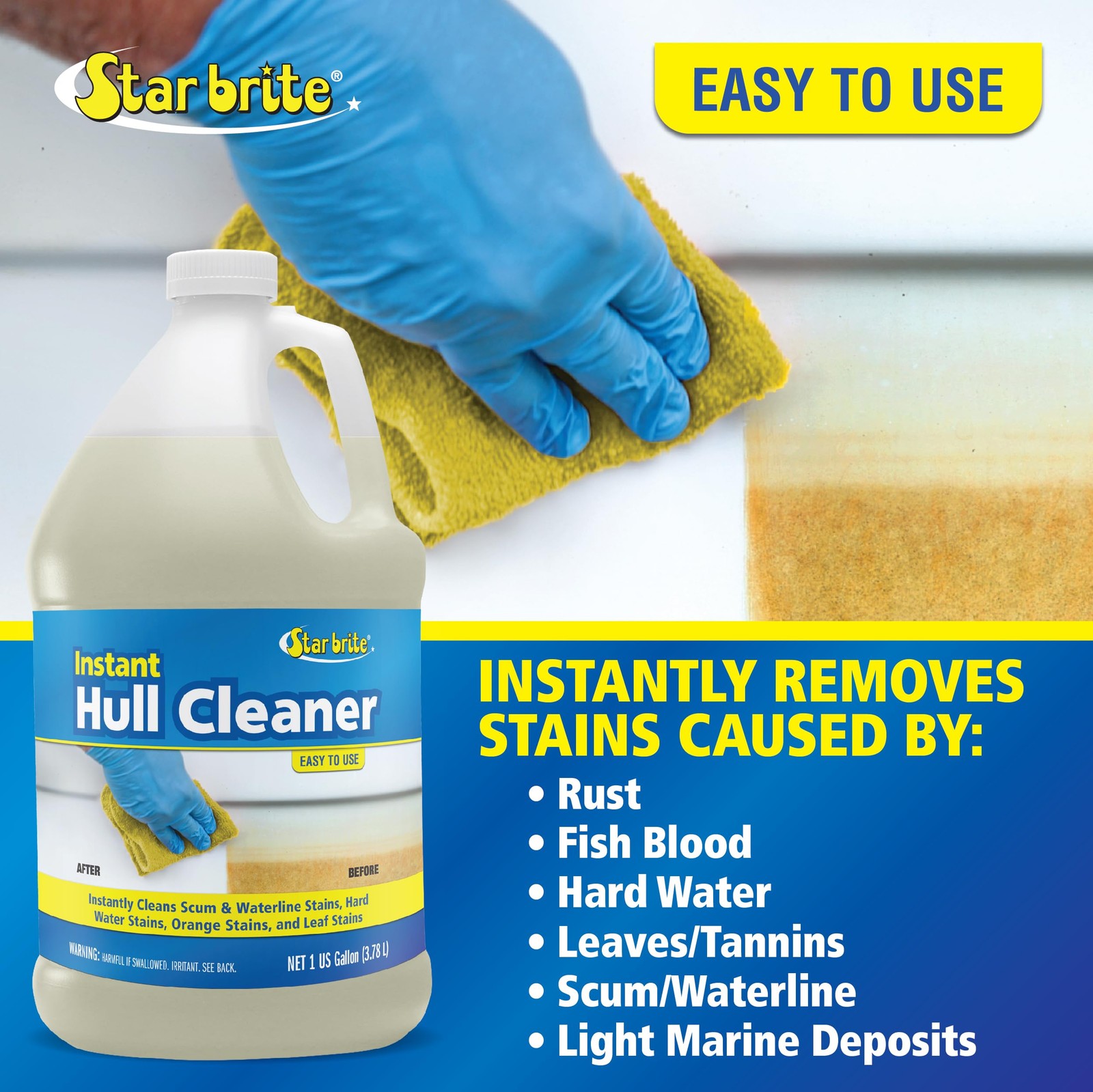 STAR BRITE Instant Hull Cleaner – Easily Remove 128 Fl Oz (Pack of 1), 0