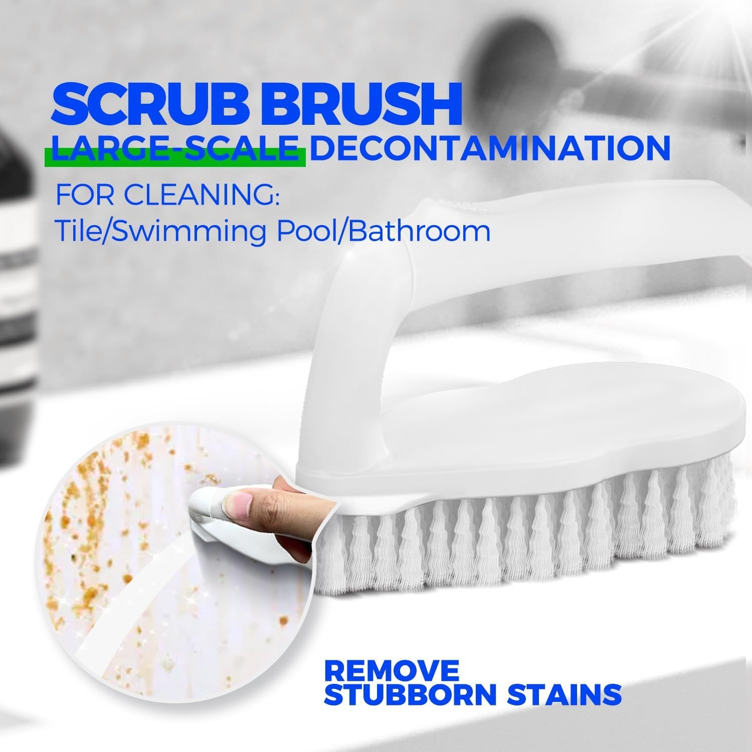 7 Pack Deep Cleaning Brush Set, Scrub Pads with Scraper Tip for Pool Walls, Bath