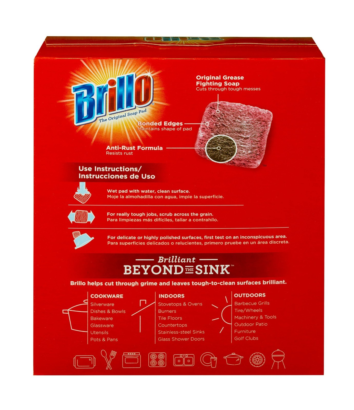 18 Pack Brillo Steel Wool Soap Pads Heavy Duty Scouring Pads