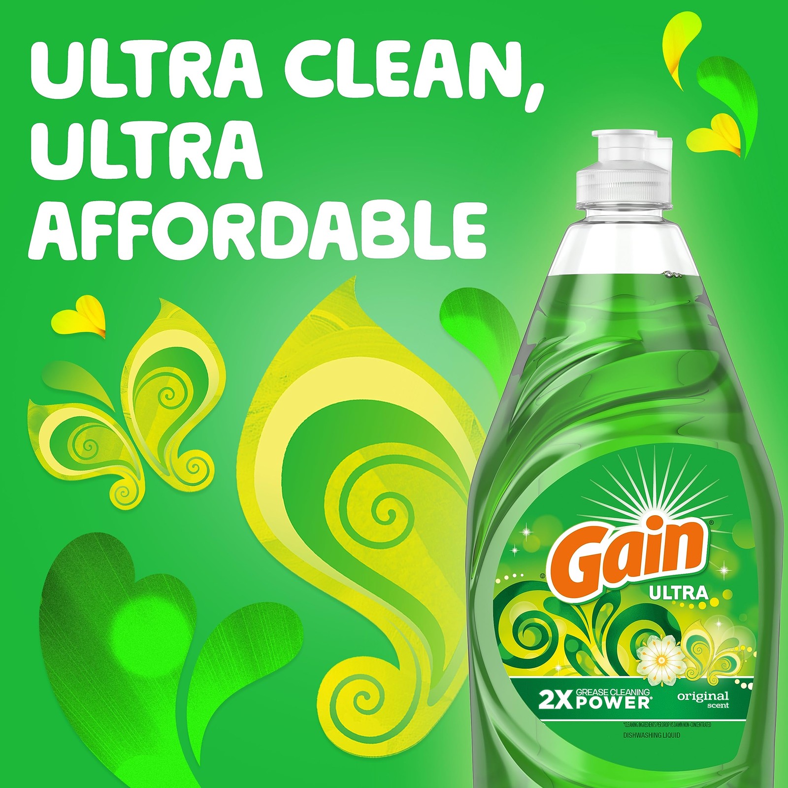 Gain Ultra Dishwashing Liquid Soap 38 Fl Oz Irresistible Scent Made In Usa