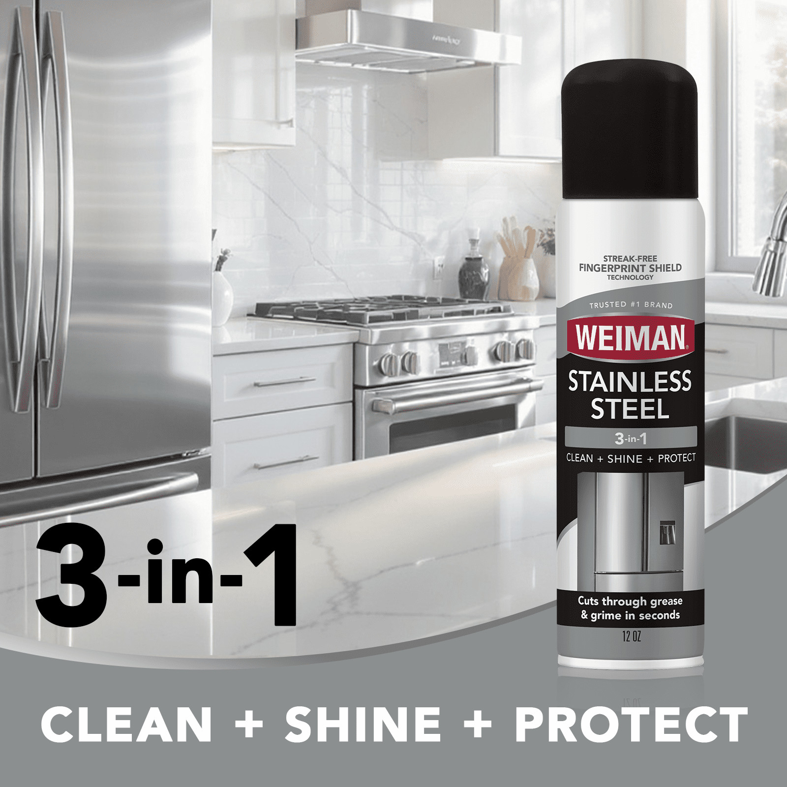 Weiman Stainless Steel Cleaner & Polish Spray for Kitchen and Home Appliances