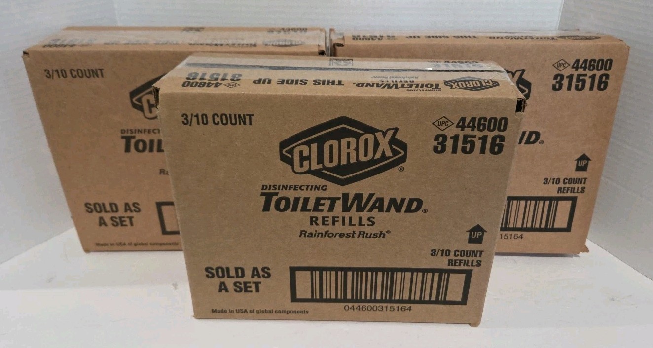 Clorox ToiletWand Scrubbing Cleaning Pad/Head Disposable Refills Lot 90pc/3 Case