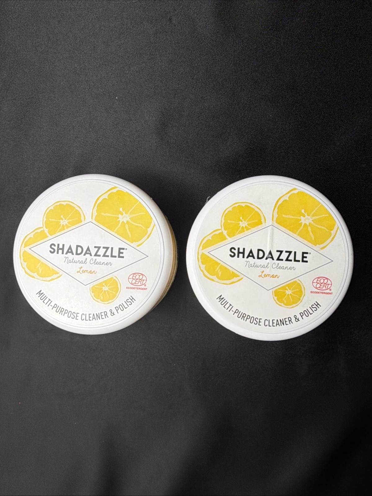Shadazzle All Purpose Cleaner & Polish Lemon 10.5oz Lot Of 2 New- 1 Can Has Chip