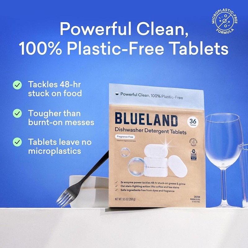 Eco Friendly Dishwasher Tablets Plastic Free Stain Fighting Cleaning Power New