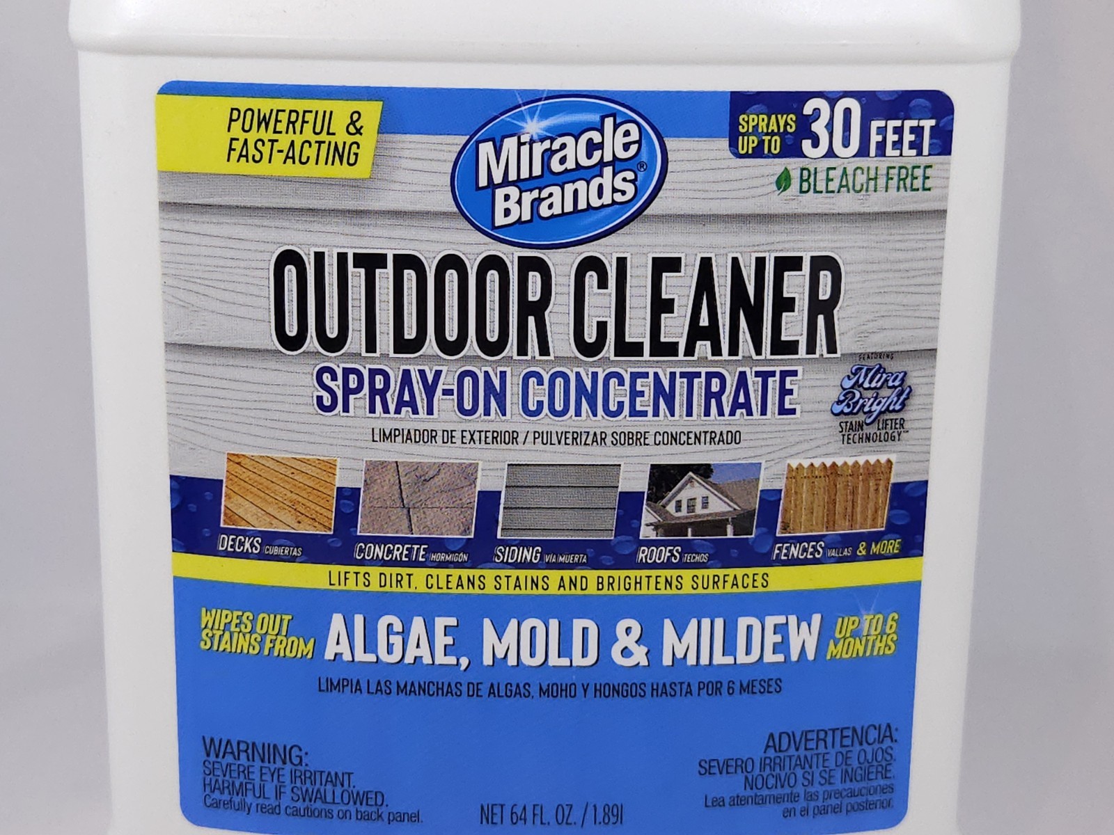Outdoor Cleaner Spray-On Concentrate 64oz Algae Mold Mildew Stain Remover
