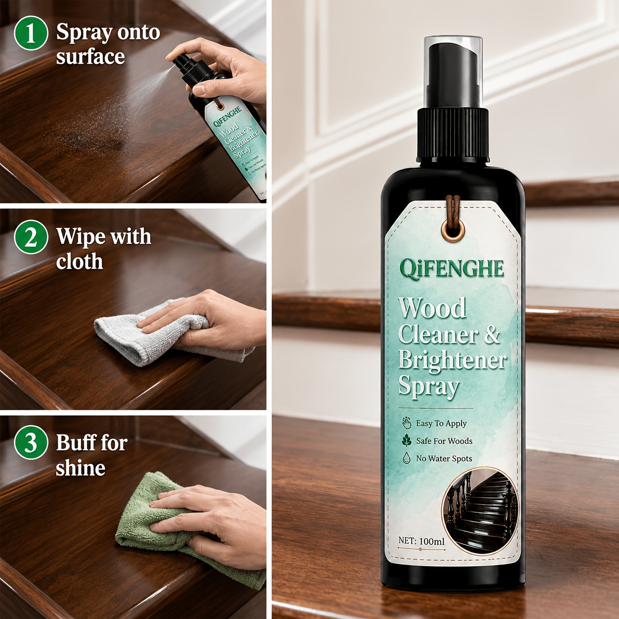 Wood Furniture Polish Restorer Spray Wood Surface Brightening Cleaner