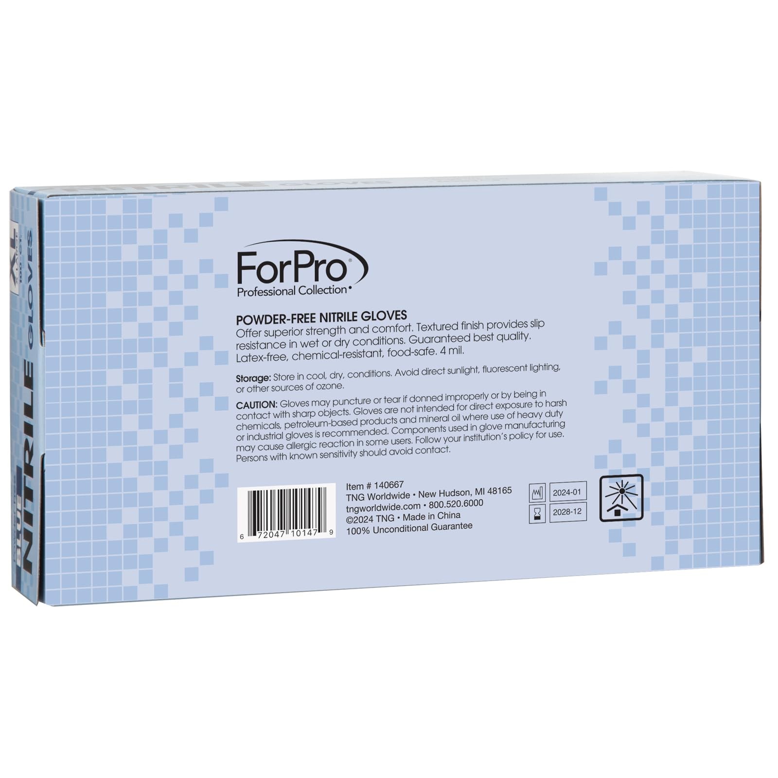 ForPro Disposable Nitrile Gloves, Chemical X-Large (Pack of 100), Blue