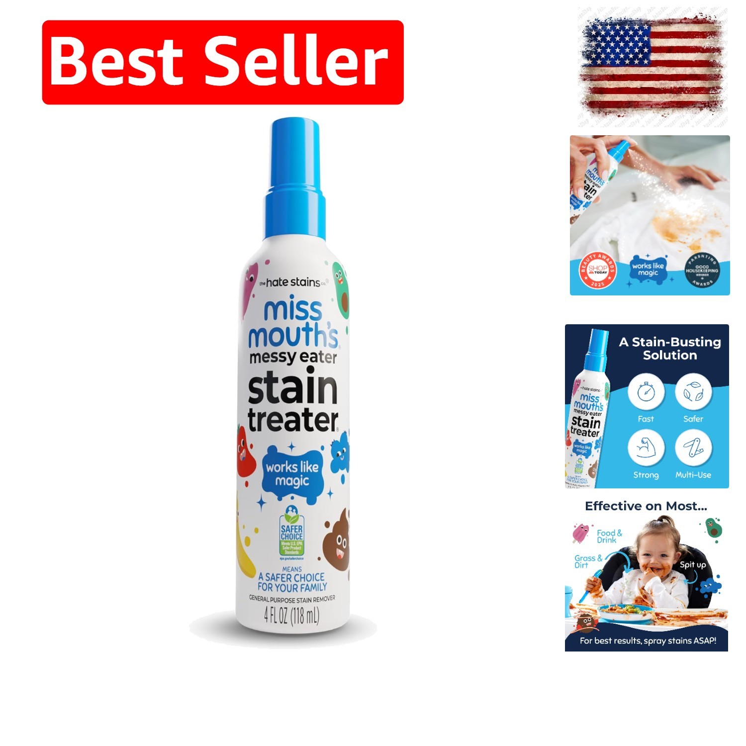 Messy Eater Stain Treater Spray – 4oz Stain Remover – Newborn & Baby Essentia…