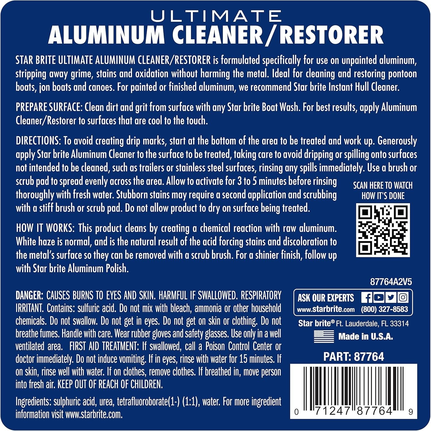 Ultimate Aluminum Cleaner & Restorer – 64oz Biodegradable Liquid for Boats