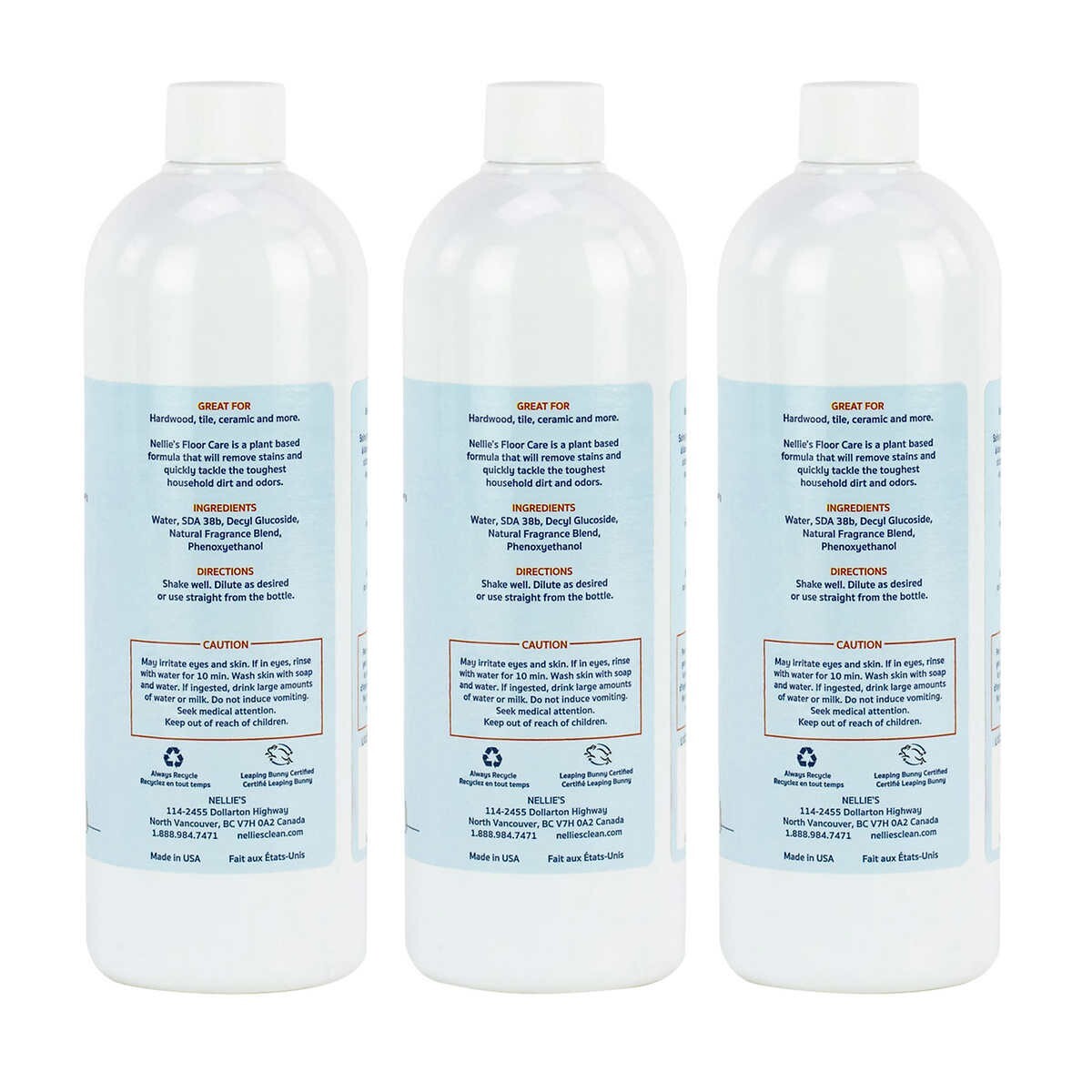 NELLIE’S FLOOR CARE CLEANER HARDWOOD TILE WOOD HARD VINYL MARBLE 3BT