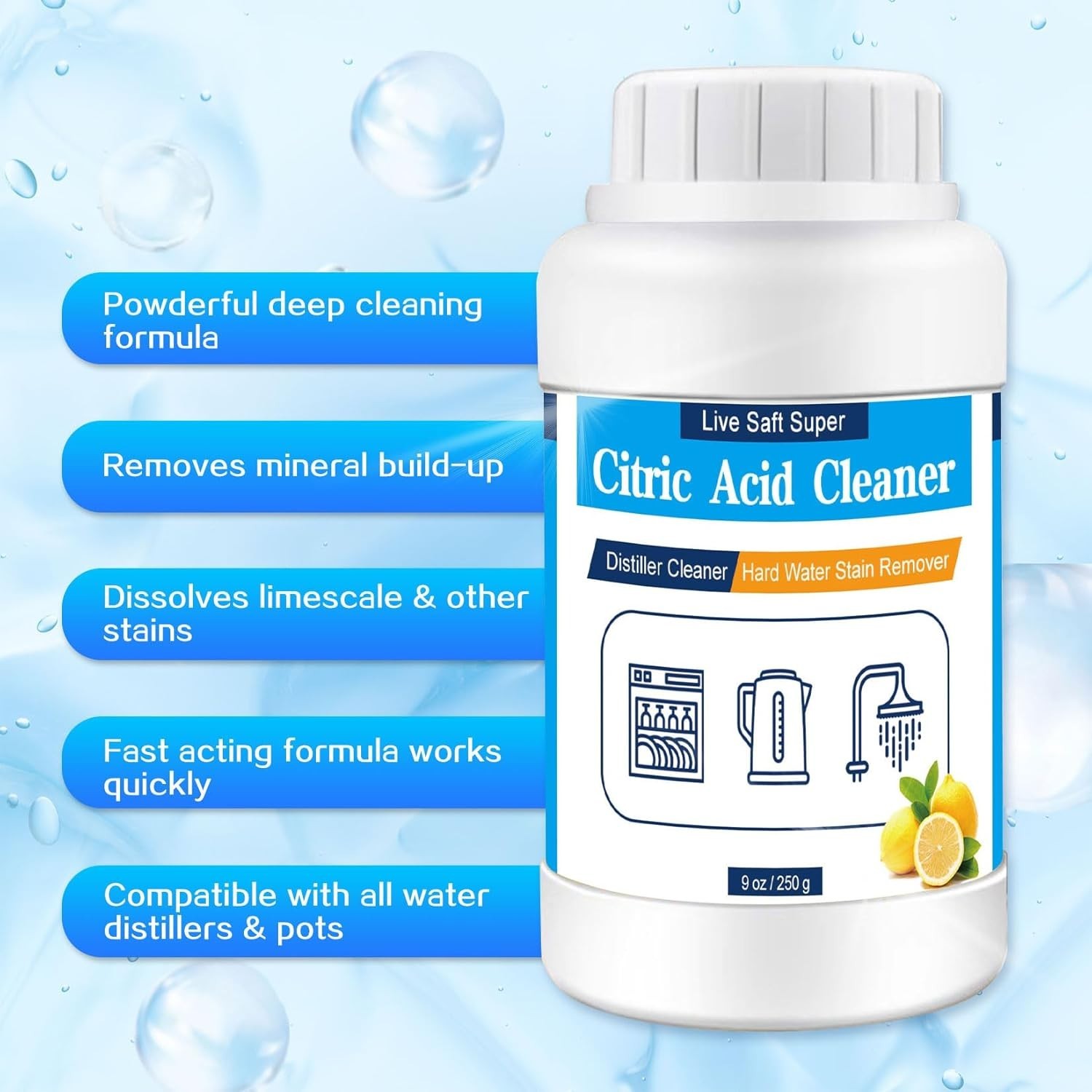 Distiller Descaler Citric Acid Cleaner 1 Lb Bulk Citric Acid Powder for Cleaning
