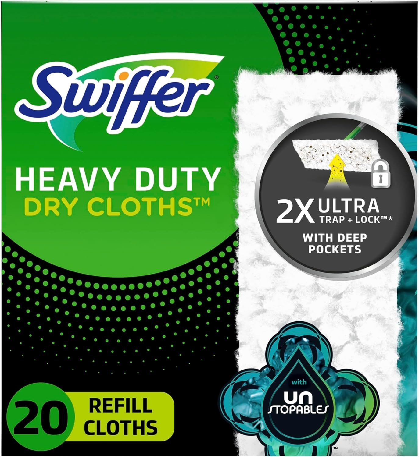 Swiffer Sweeper Heavy Duty Dry Sweeping Cloths – 20 Unscented Dry Cloths