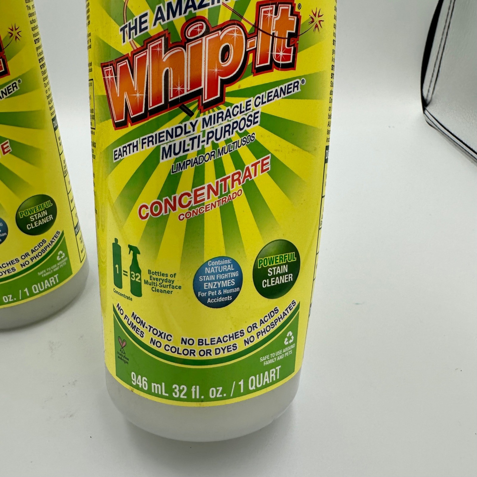 2 Pack Amazing Whip-It Multi-Purpose Cleaner Concentrate Eucalyptus 32oz Bottles