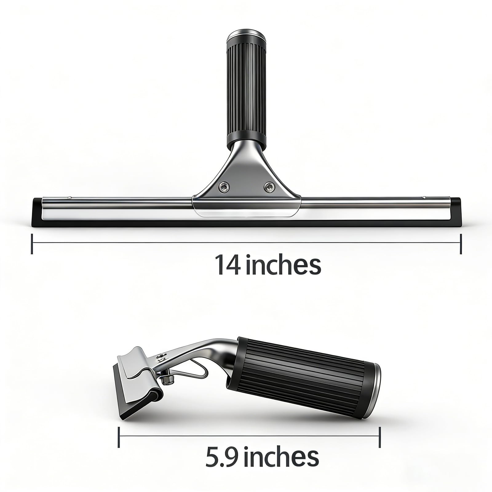 14-inch Squeegee for Shower Glass & Window Cleaning, Professional Stainless S…