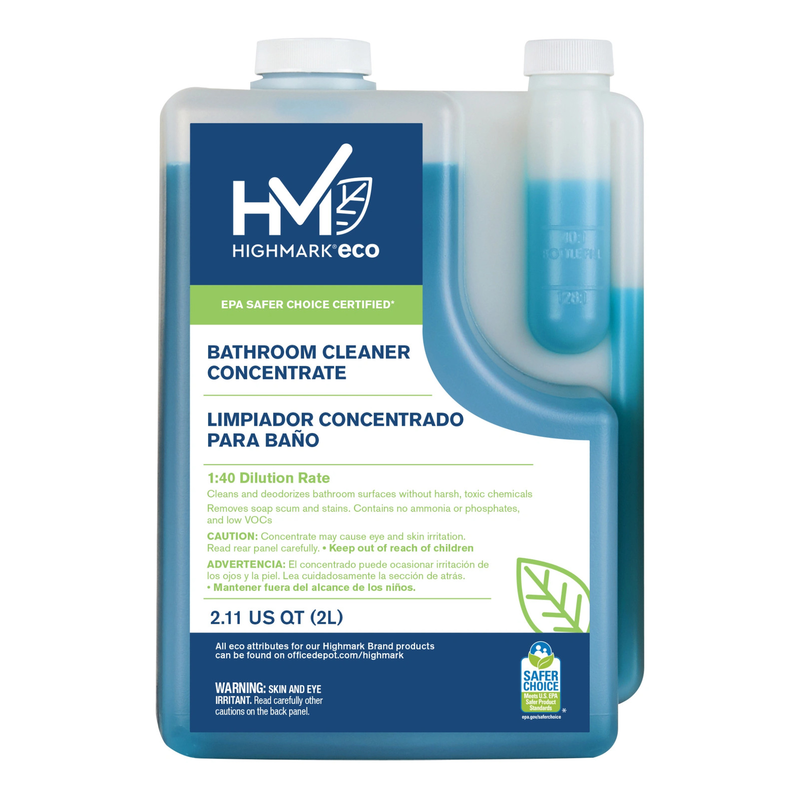 Highmark Liquid Bath Cleaner, 2 Liters, Case Of 4 Bottles