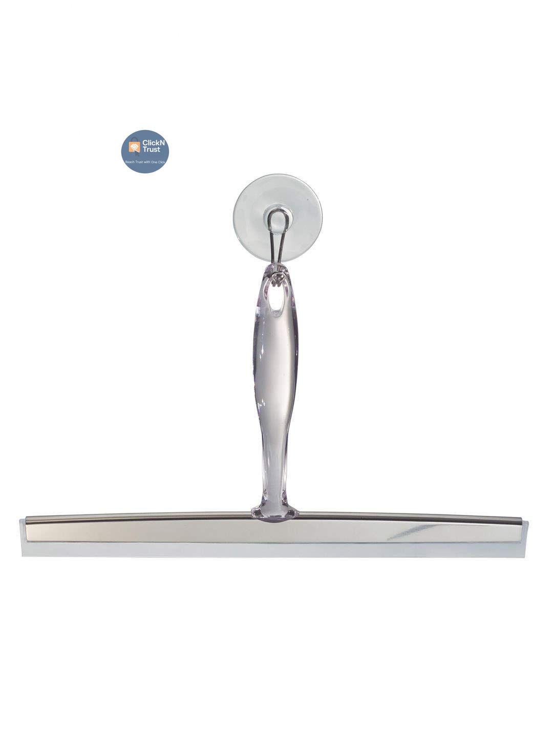 iDesign Zia Metal and Plastic Bathroom Squeegee for 12″ Inch, Clear/Stainless