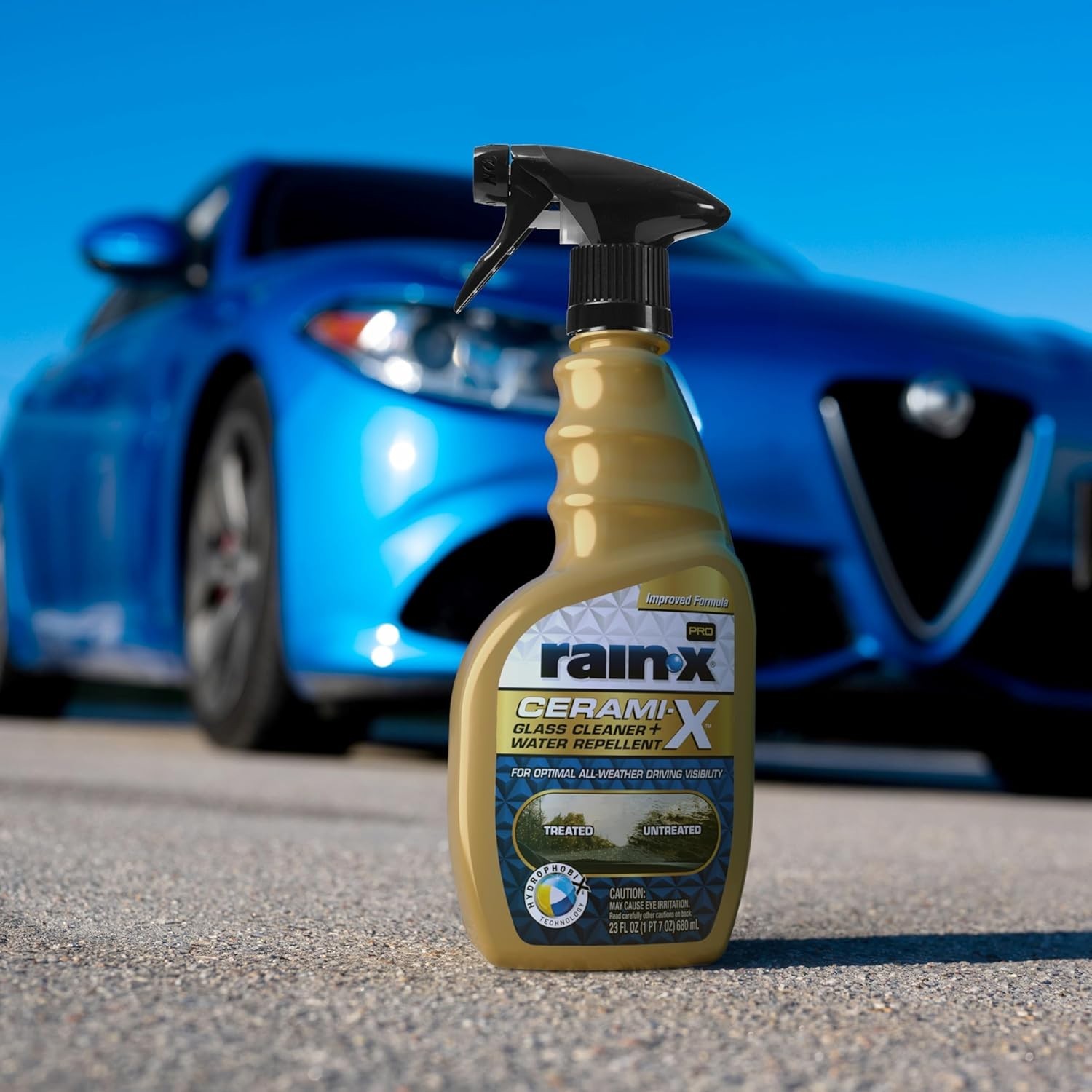 HydrophobiX Technology Glass Cleaner + Water Repellent 23oz – Cleans & Protects