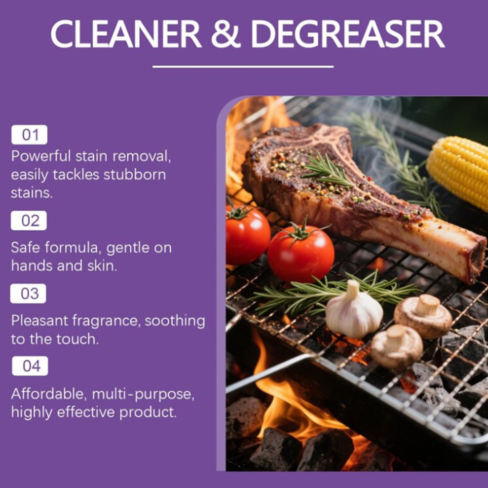 1-3PCS BBQ Grill Degreaser Cleaner,Fast-Acting Heavy-Duty Grill Degreaser Spray