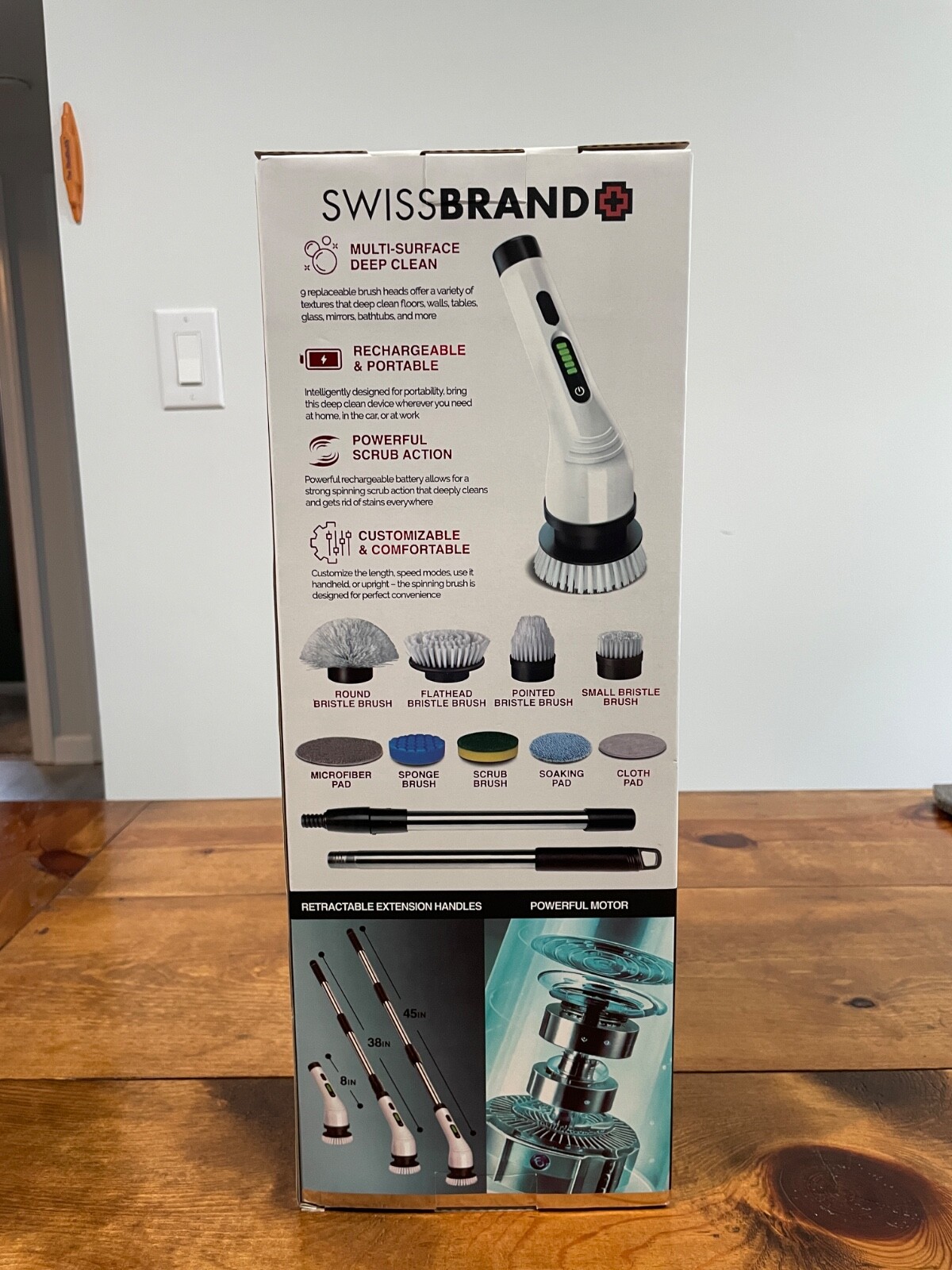 Swiss Brand Expandable Cordless Spin Brush; New in Box