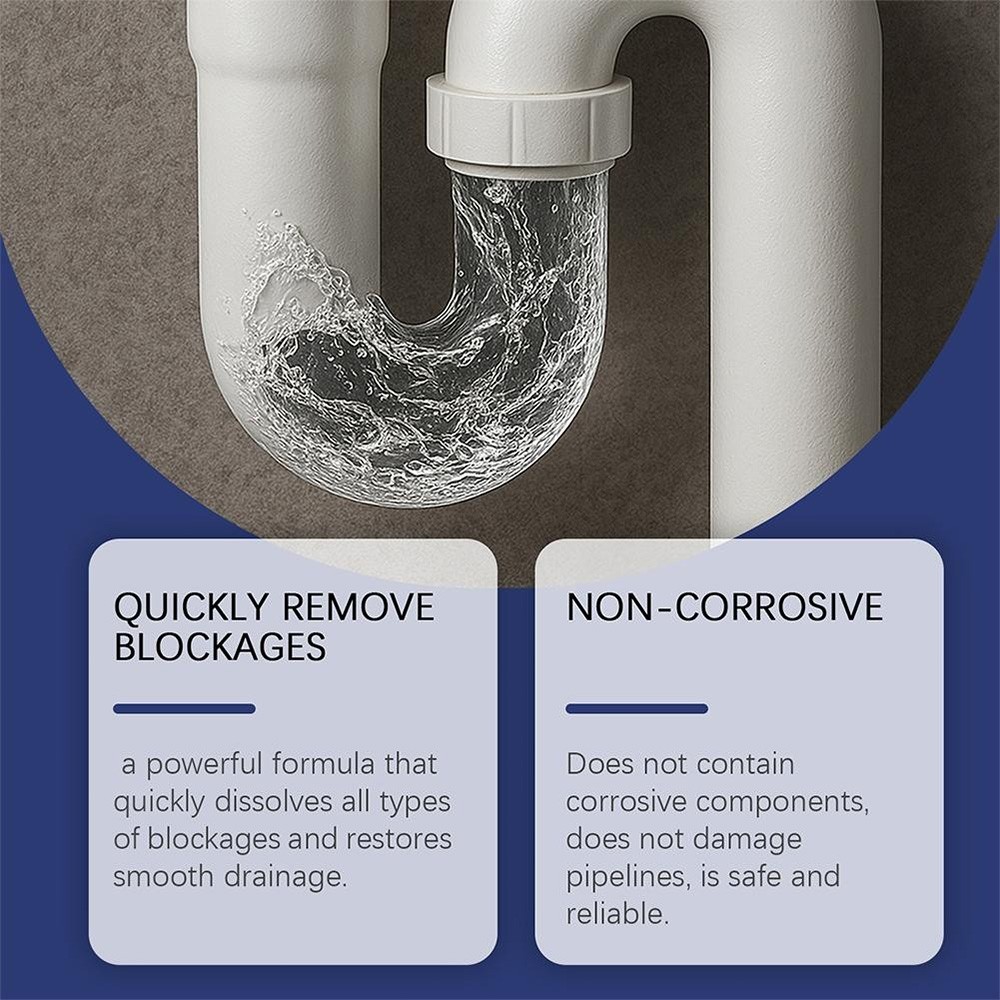 Fast Drain Remover Sink Dredge Pipe Cleaning Powder Clean Sewers Eliminate Odors