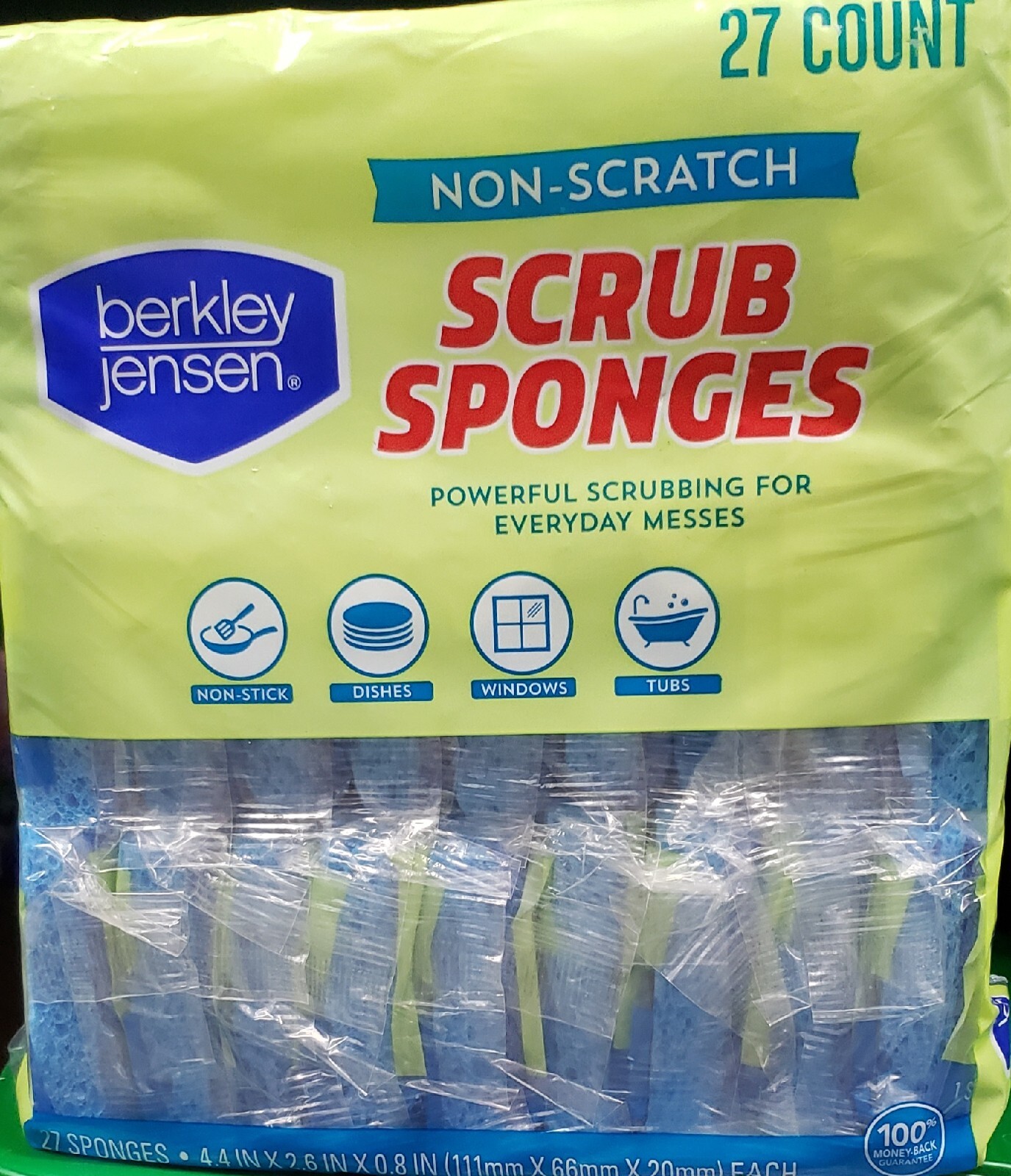 Berkley Jensen Non-Scratch Scrub Sponges 27 Pack Clean Wash Scotch Cellulose