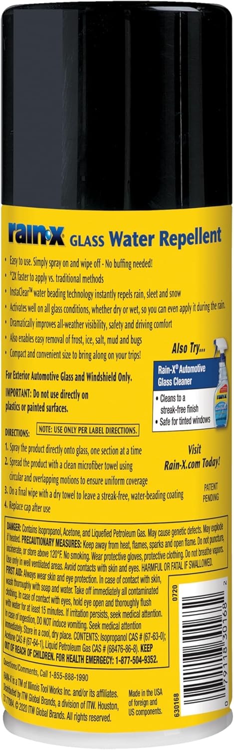 Rain-X 630168 Glass Water-Repellent Aerosol 12 oz.