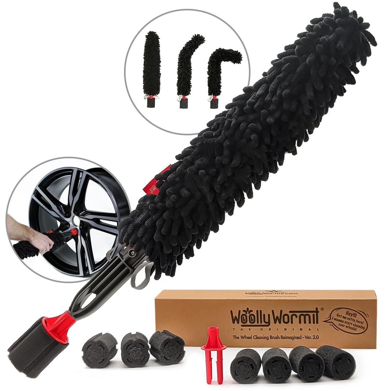 Wheel Cleaning Brush Car Detailing Kit – Rim Brush, Lug Nuts and Wheel Cleane…