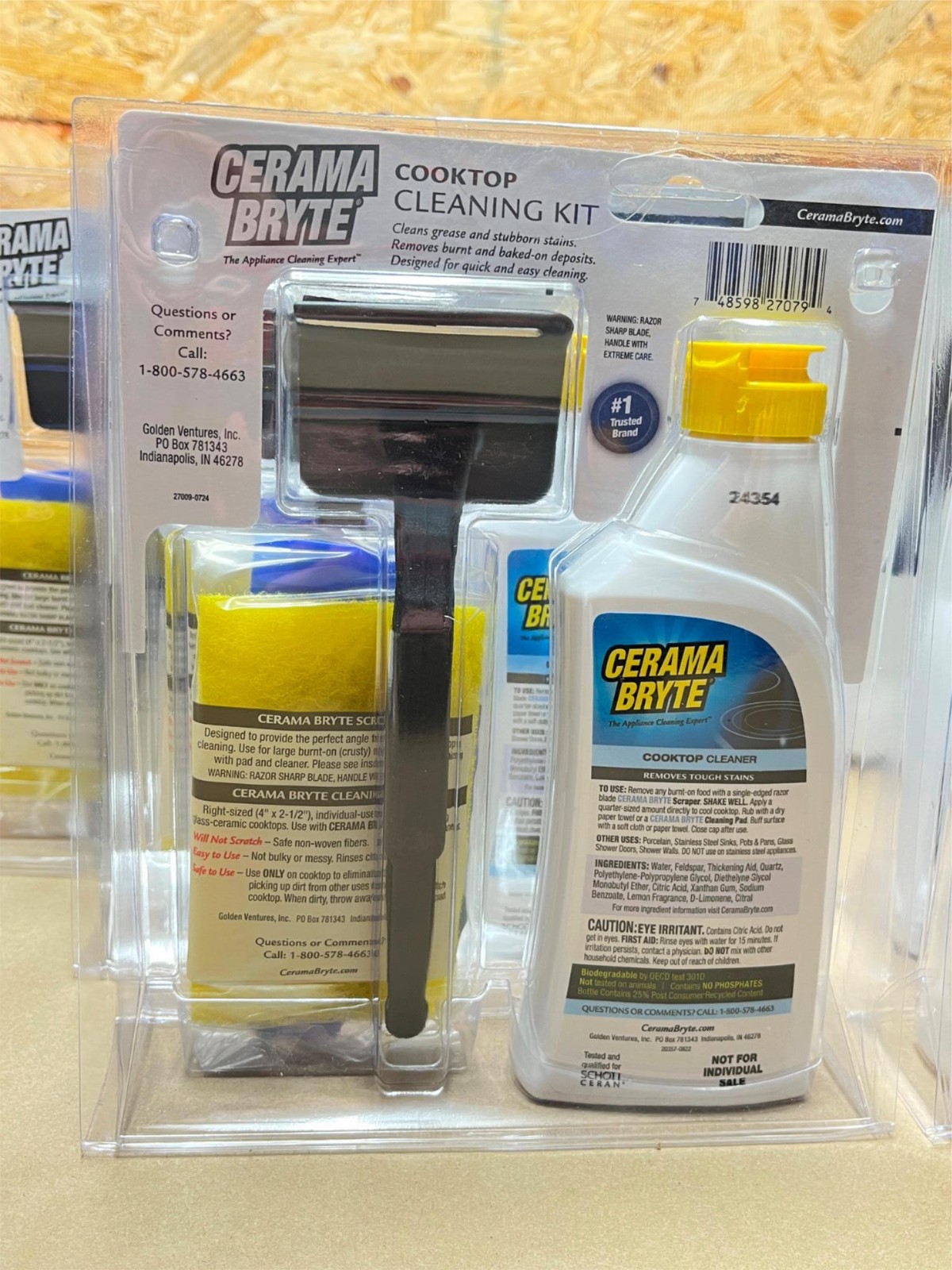 6x Cerama Bryte Glass Cooktop Cleaning Kit for Stove Range Cleaner