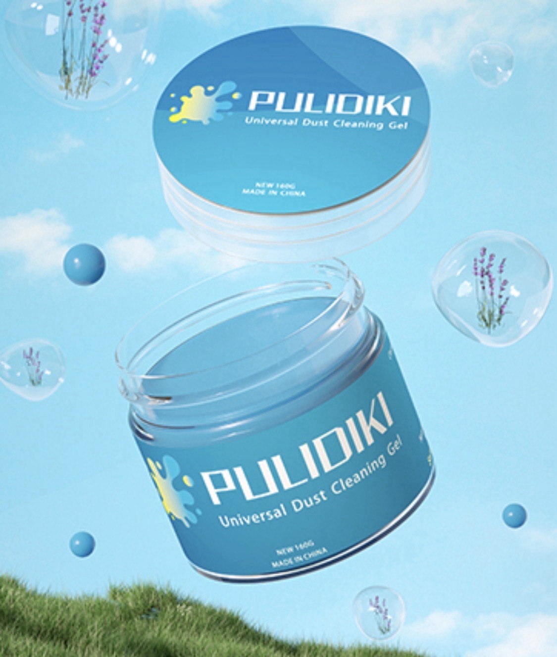 Pulidiki Universal Dust Cleaning Gel, Blue, 2 Jars, New, Sealed