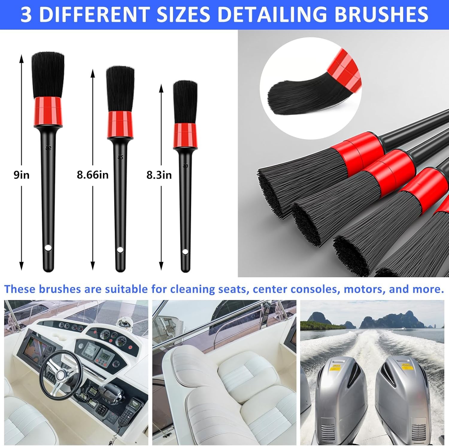 12 Pcs Boat Wash Cleaning Kit, Complete Interior Exterior Cleaning Set for Boat.