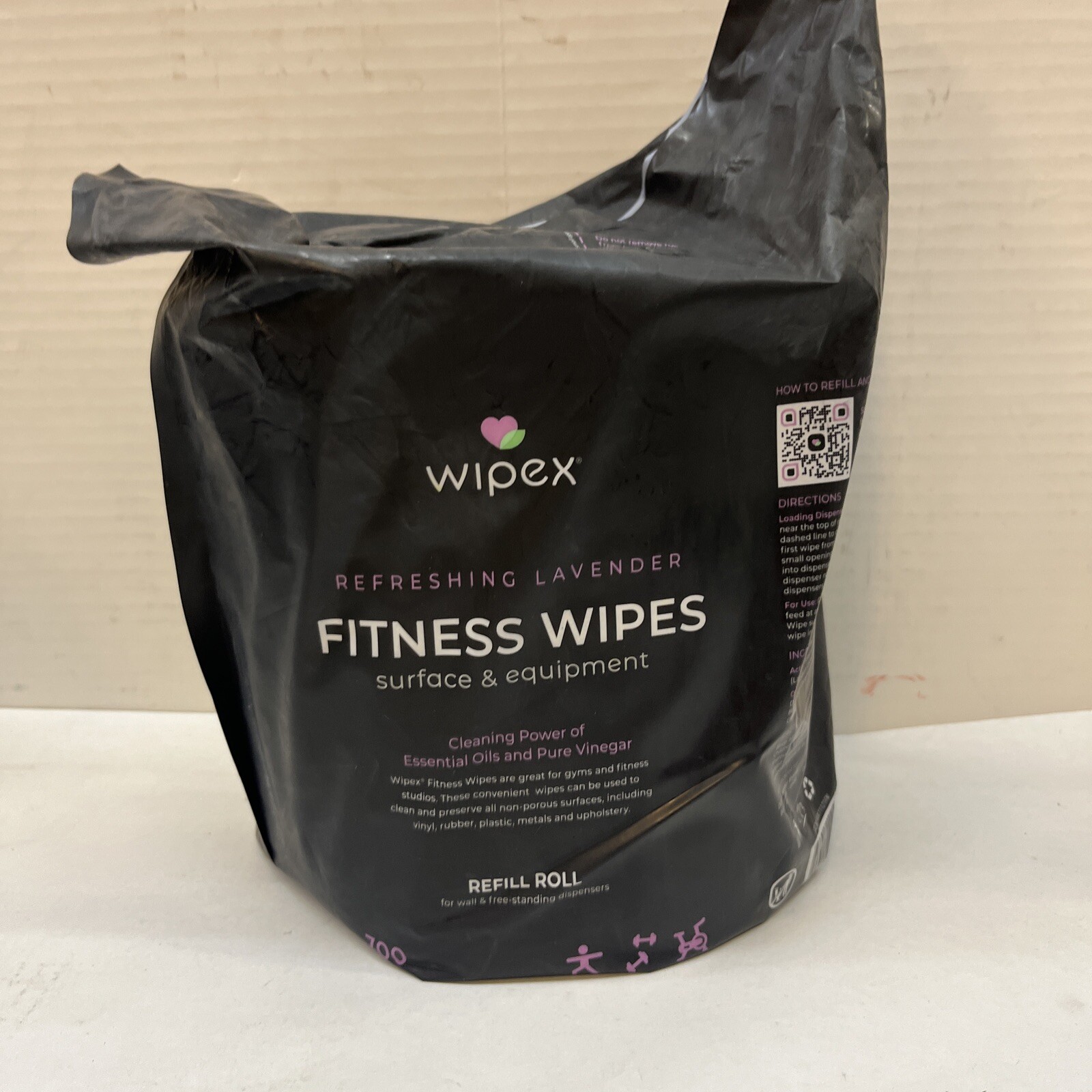 Wipex Gym & Fitness Wipes Refill Pack 700 Large Natural Wipes with Vinegar & Lem
