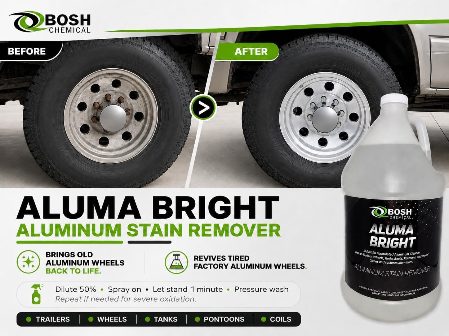 Aluma Bright, Aluminum Cleaner and Brightener, 1 Gallon Concentrate