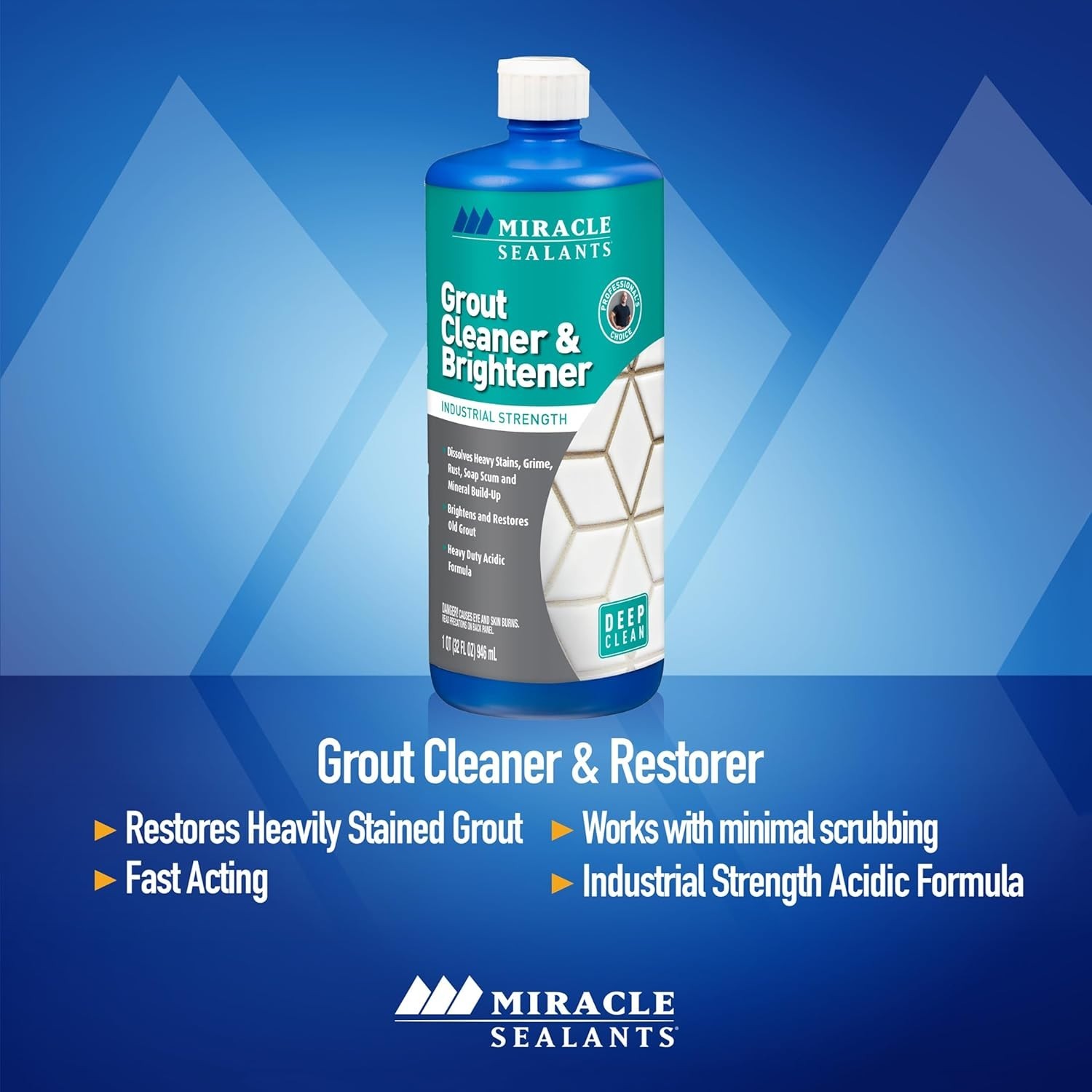 Professional 32 Oz Grout Brightener: Deep Clean & Restore Tiles Effortlessly