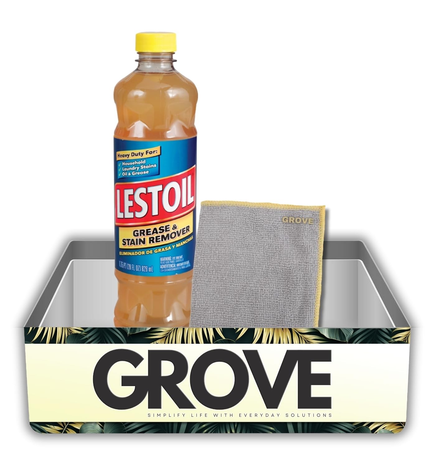 Lestoil No Scent Grease and Stain Remover 28 oz Liquid Bundle with Microfiber…
