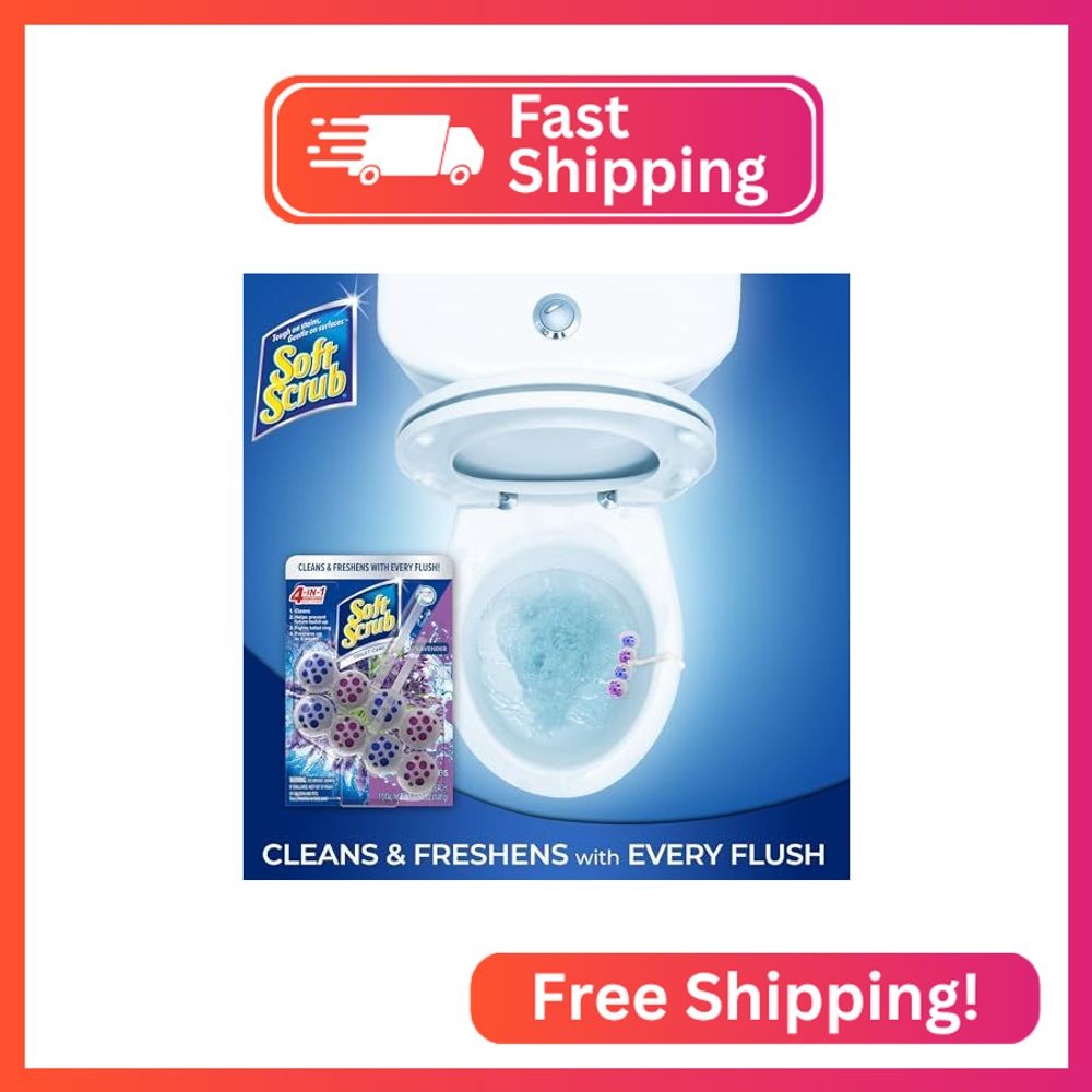 Soft Scrub 4-in-1 Rim Hanger Toilet Bowl Cleaner, Lavender, 2 Count
