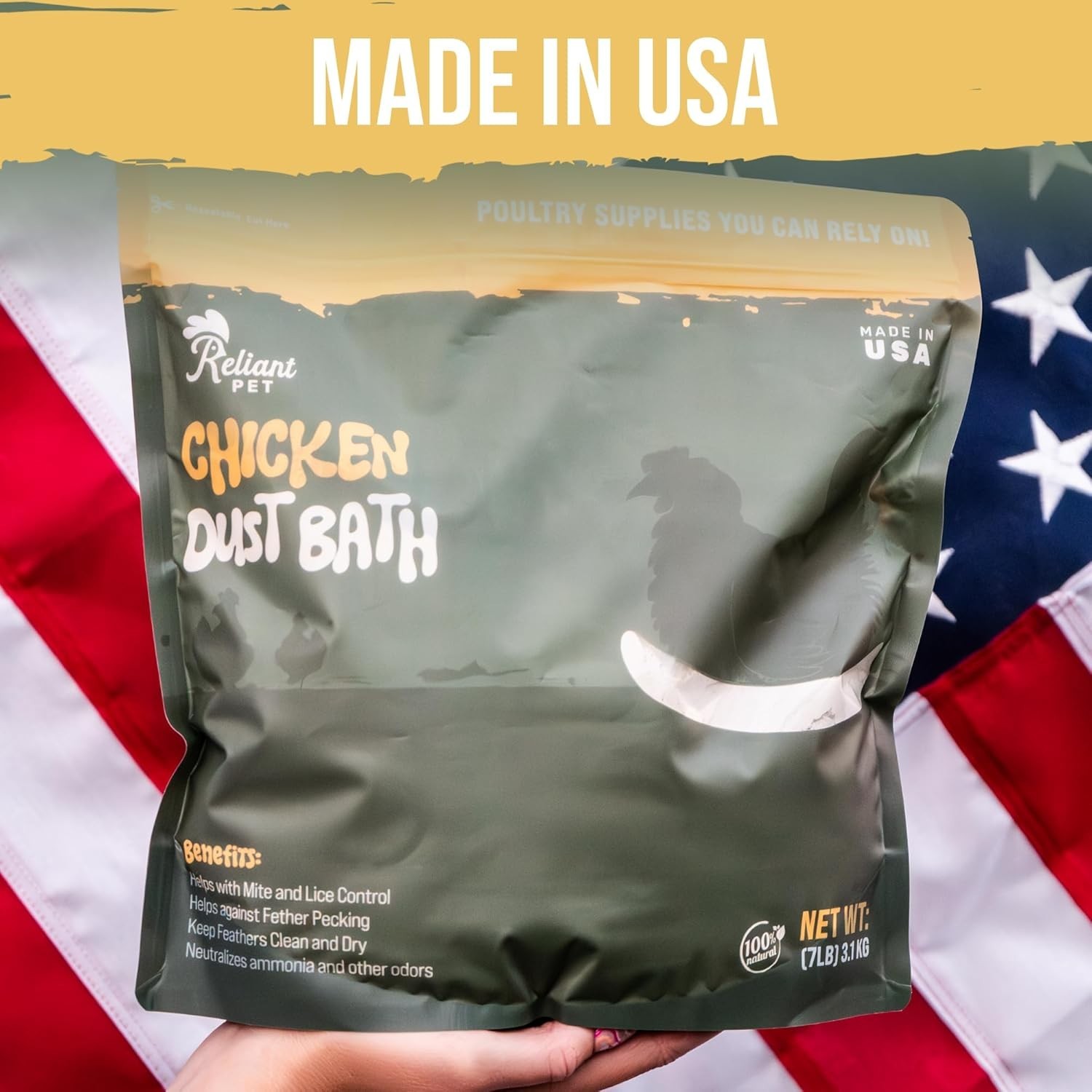 Chicken Dust Bath – 7lbs, Made in USA Natural Dust Bath for Chickens – Ideal Chi