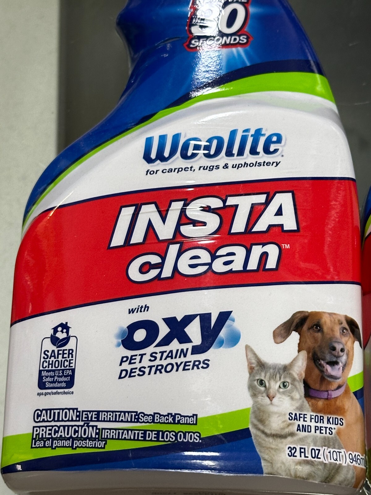 Woolite INSTA CLEAN Carpet Upholstery Rug PET STAIN ODOR OXY DESTROYER 946ml