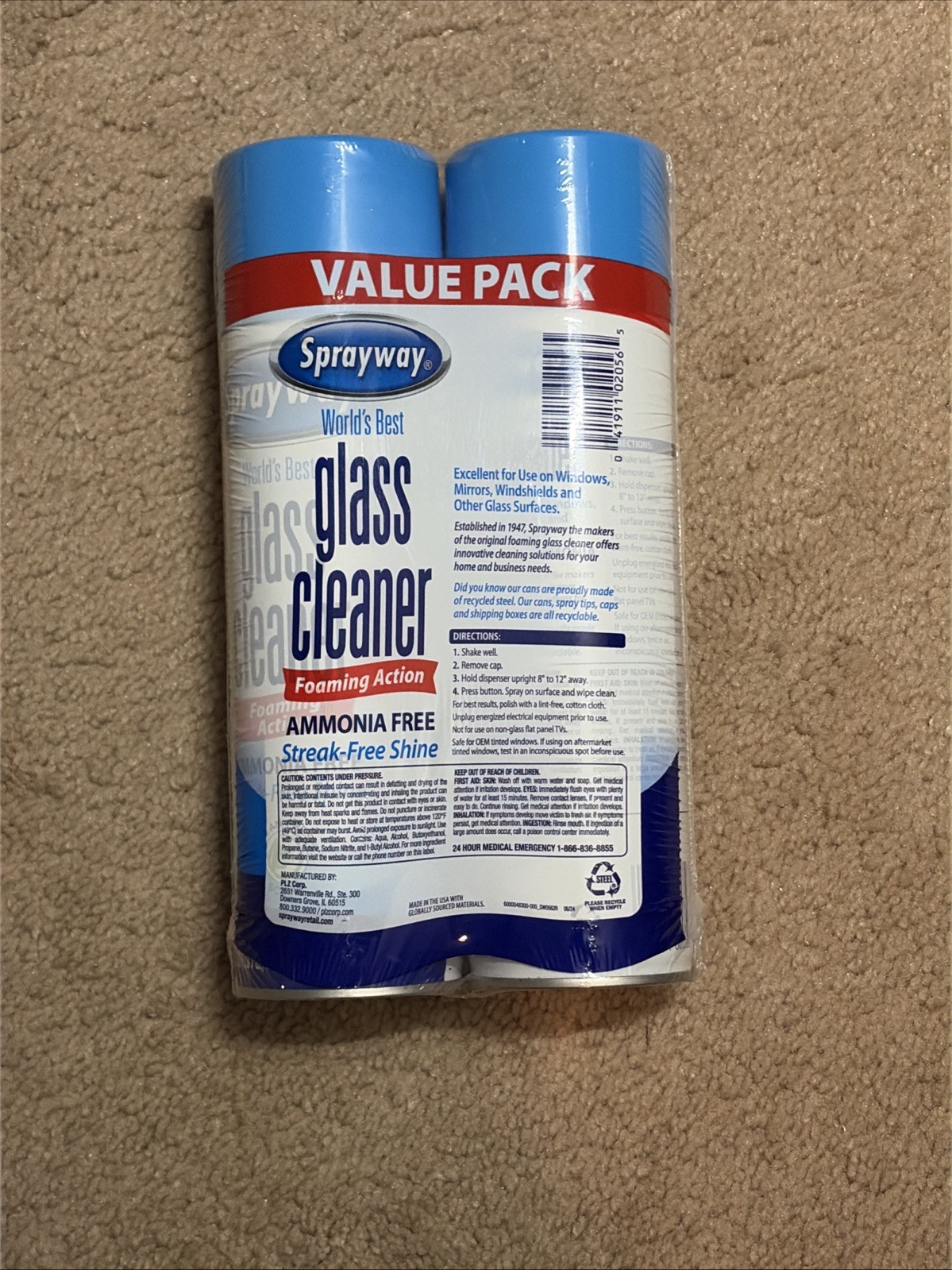 2 PACK Sprayway World’s Best Glass Cleaner, Value Pack, 23OZ