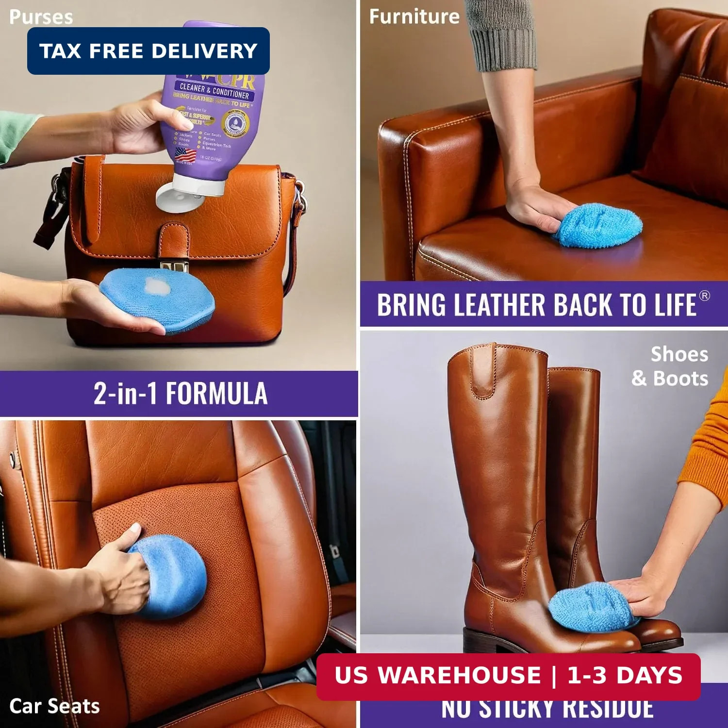Leather CPR Cleaner and Conditioner 18oz. Bring Leather Back To Life on Furnitur