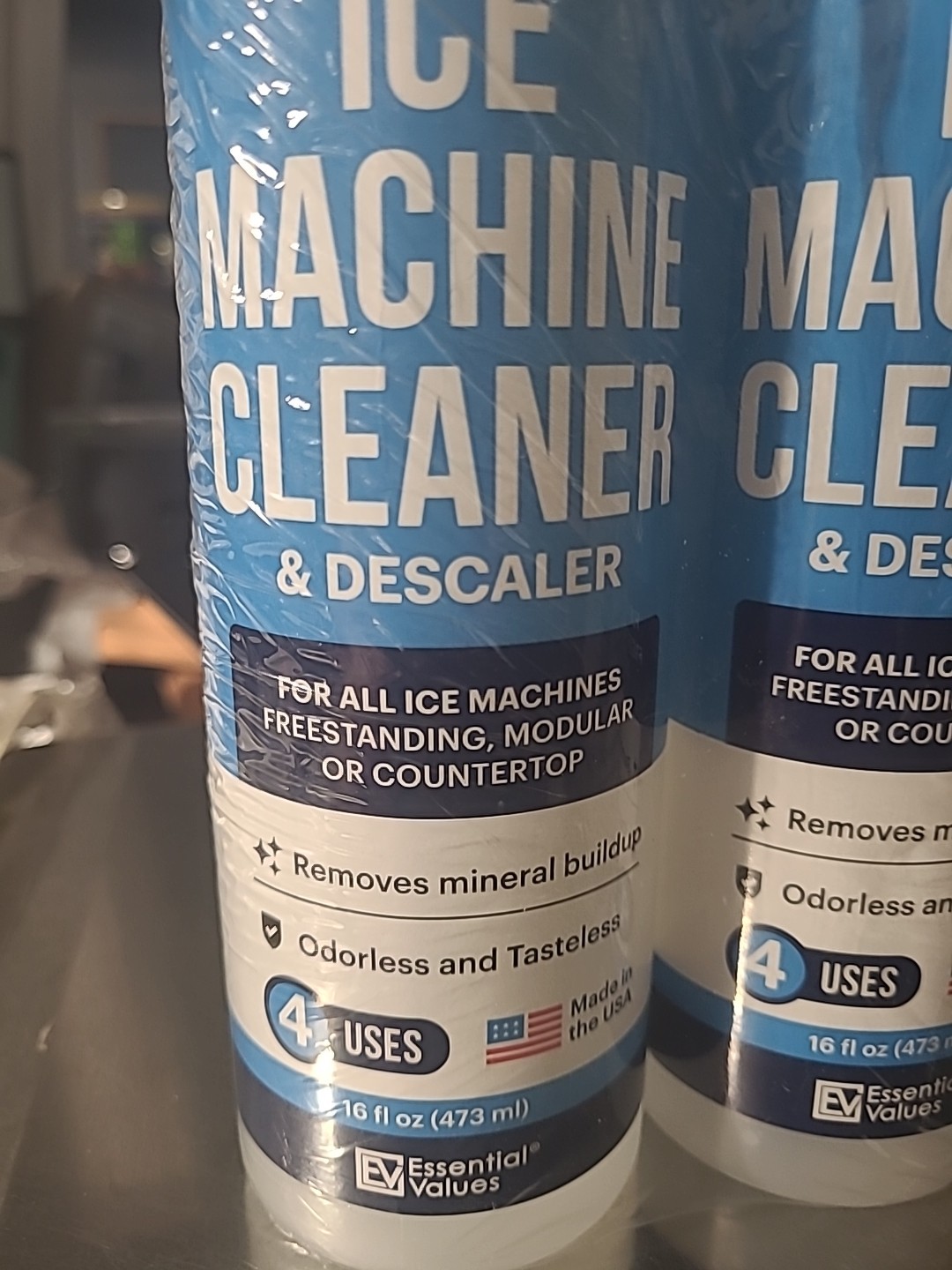 2pk Essential Values Ice Machine Cleaner Nickel Stainless & Chrome Safe 16oz
