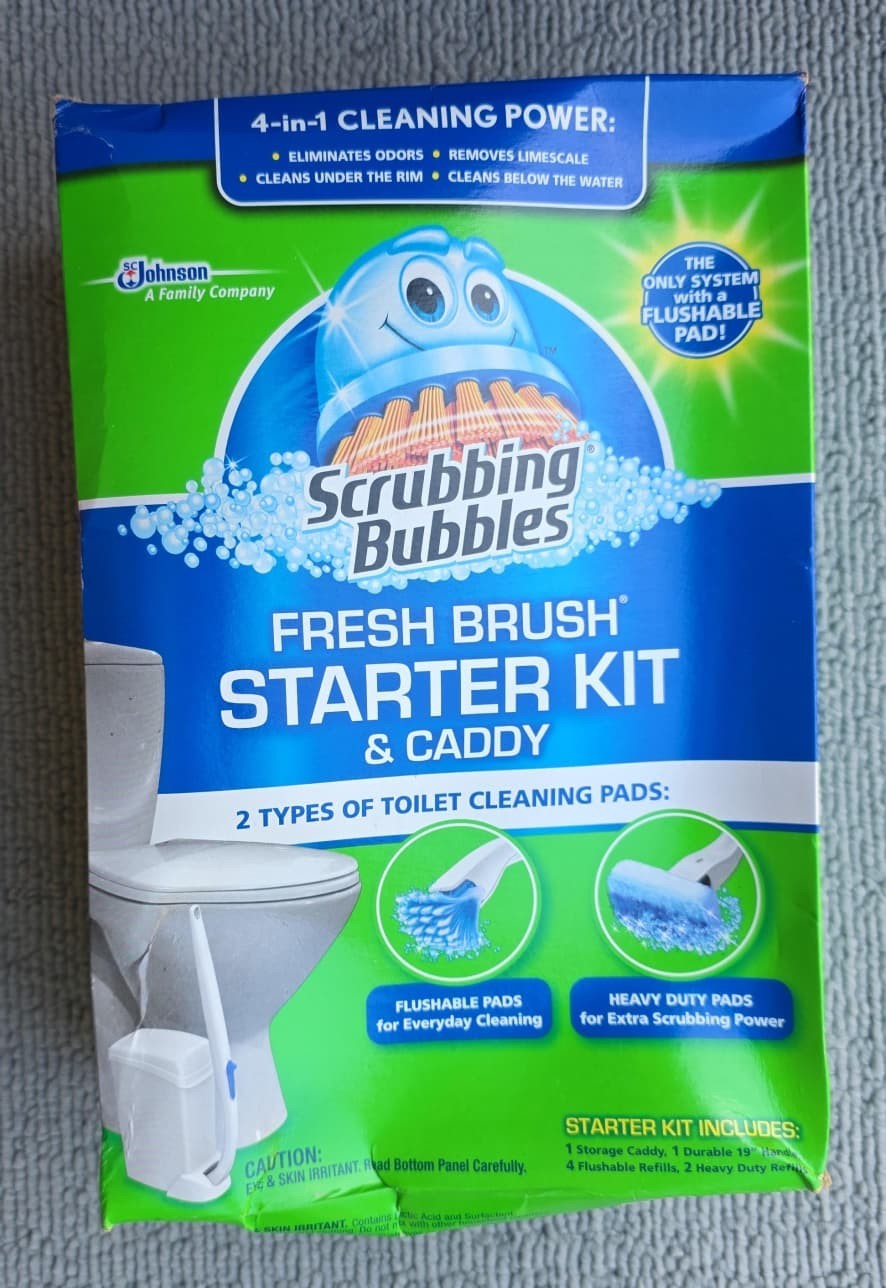 Scrubbing Bubbles Fresh Brush Starter Kit Caddy 2 Types Cleaning Pad New