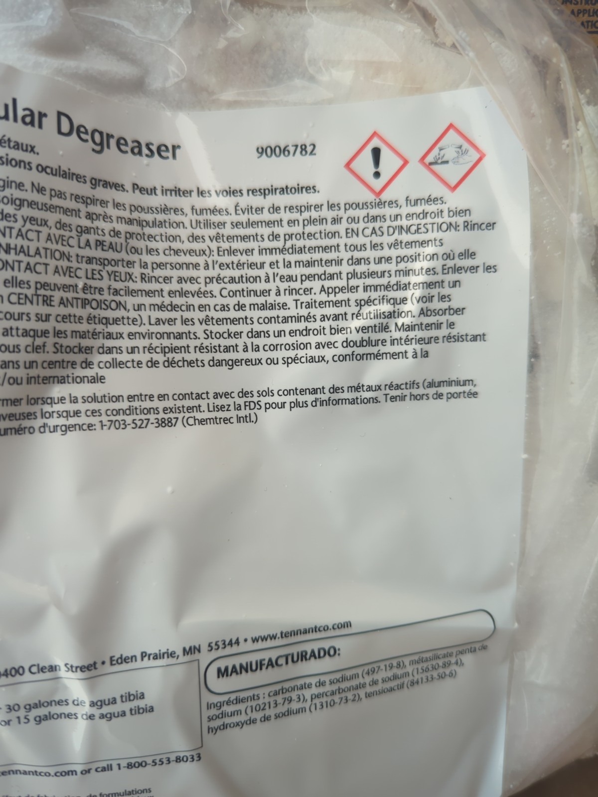 Tennant 9006782 High Alkaline Granular Degreaser 2.2 Lb